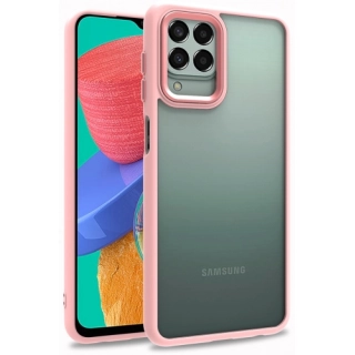 Samsung Galaxy M33 5G Kılıf Electro Silikon Renkli Flora Kapak - Rose Gold