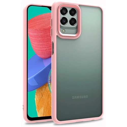 Samsung Galaxy M33 5G Kılıf Electro Silikon Renkli Flora Kapak - Rose Gold