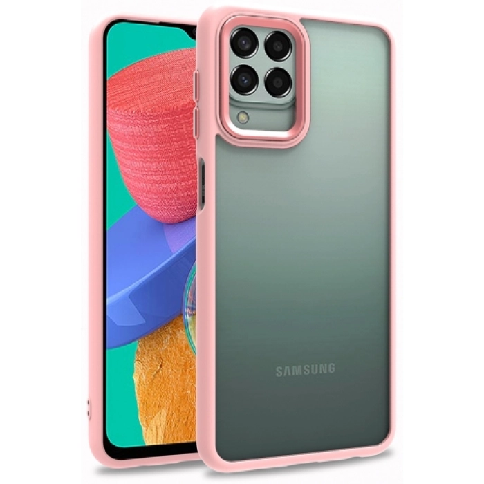 Samsung Galaxy M33 5G Kılıf Electro Silikon Renkli Flora Kapak - Rose Gold