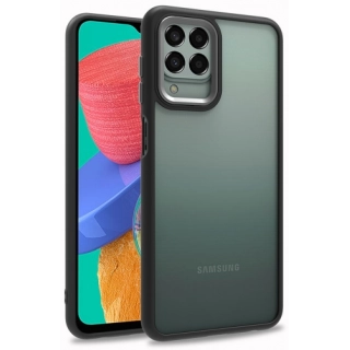 Samsung Galaxy M33 5G Kılıf Electro Silikon Renkli Flora Kapak - Siyah