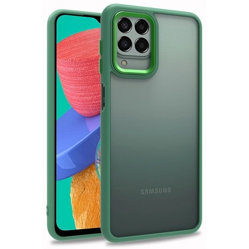 Samsung Galaxy M33 5G Kılıf Electro Silikon Renkli Flora Kapak - Yeşil