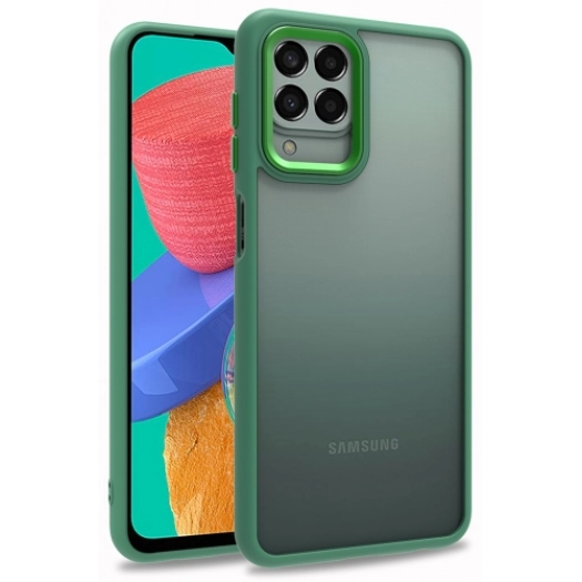 Samsung Galaxy M33 5G Kılıf Electro Silikon Renkli Flora Kapak - Yeşil