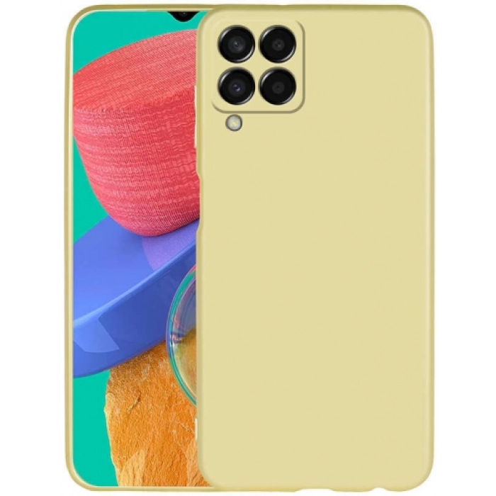 Samsung Galaxy M33 5G Kılıf İnce Soft Mat Renkli Esnek Silikon Kapak - Gold