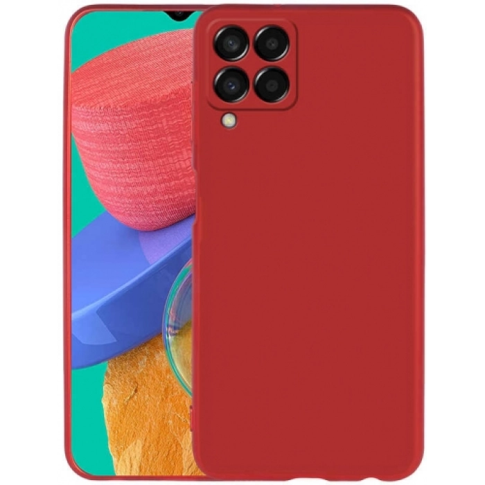 Samsung Galaxy M33 5G Kılıf İnce Soft Mat Renkli Esnek Silikon Kapak - Kırmızı