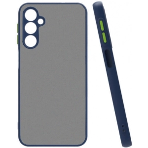 Samsung Galaxy M34 5G Kılıf Kamera Korumalı Arkası Şeffaf Mat Silikon Kapak - Lacivert