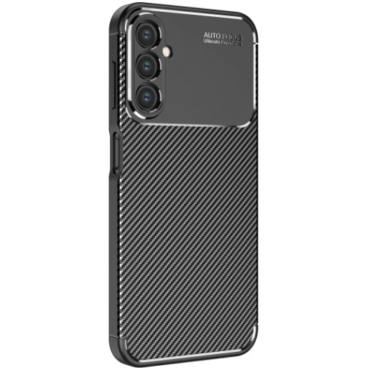 Samsung Galaxy M34 5G Kılıf Silikon Parmak İzi Bırakmayan Karbon Soft Negro Kapak - Siyah