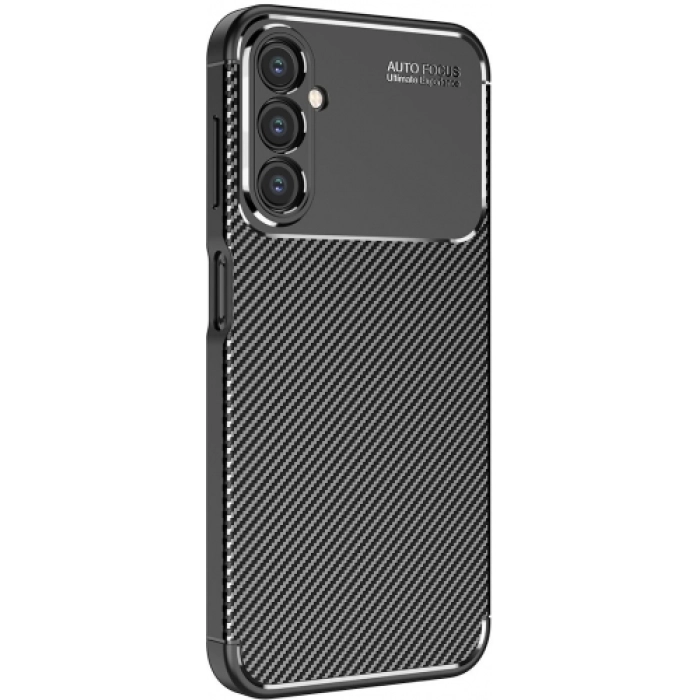 Samsung Galaxy M34 5G Kılıf Silikon Parmak İzi Bırakmayan Karbon Soft Negro Kapak - Siyah