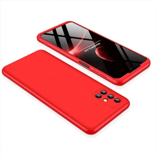Samsung Galaxy M51 Kılıf 3 Parçalı 360 Tam Korumalı Rubber AYS Kapak - Kırmızı