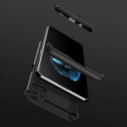 Samsung Galaxy M51 Kılıf 3 Parçalı 360 Tam Korumalı Rubber AYS Kapak - Siyah