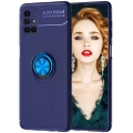 Samsung Galaxy M51 Kılıf Renkli Silikon Yüzüklü Standlı Auto Focus Ravel Kapak - Mavi