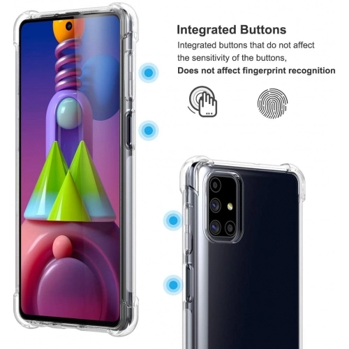 Samsung Galaxy M51 Kılıf Silikon Köşe Korumalı Airbag Darbe Emici Kapak - Şeffaf