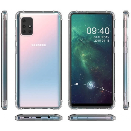 Samsung Galaxy M51 Kılıf Silikon Köşe Korumalı Airbag Darbe Emici Kapak - Şeffaf