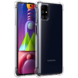 Samsung Galaxy M51 Kılıf Silikon Köşe Korumalı Airbag Darbe Emici Kapak - Şeffaf