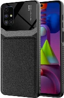 Samsung Galaxy M51 Kılıf Deri Görünümlü Emiks Kapak - Siyah