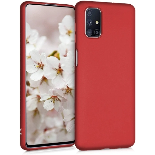 Samsung Galaxy M51 Kılıf İnce Soft Mat Renkli Esnek Silikon Kapak - Kırmızı