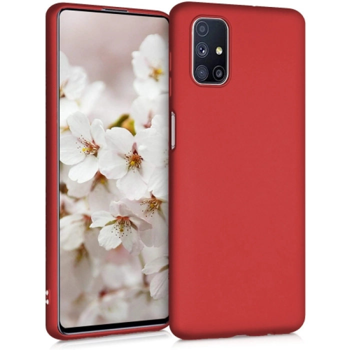 Samsung Galaxy M51 Kılıf İnce Soft Mat Renkli Esnek Silikon Kapak - Kırmızı