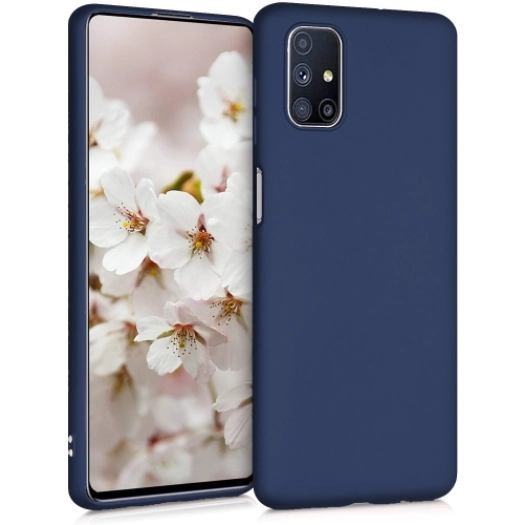 Samsung Galaxy M51 Kılıf İnce Soft Mat Renkli Esnek Silikon Kapak - Lacivert