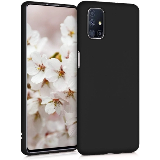 Samsung Galaxy M51 Kılıf İnce Soft Mat Renkli Esnek Silikon Kapak - Siyah