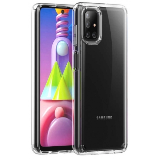 Samsung Galaxy M51 Kılıf Korumalı Kenarları Silikon Arkası Sert Coss Kapak  - Şeffaf
