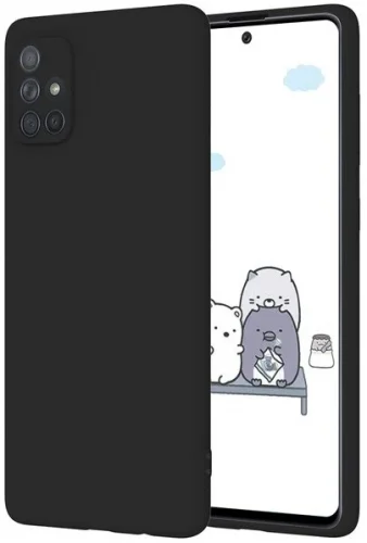 Samsung Galaxy M51 Kılıf Liquid Serisi İçi Kadife İnci Esnek Silikon Kapak - Siyah