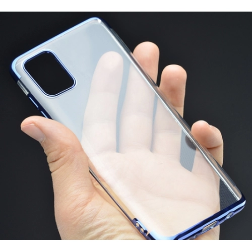 Samsung Galaxy M51 Kılıf Renkli Köşeli Lazer Şeffaf Esnek Silikon - Siyah