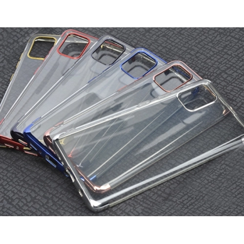 Samsung Galaxy M51 Kılıf Renkli Köşeli Lazer Şeffaf Esnek Silikon - Siyah