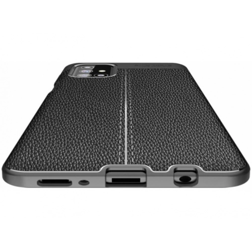 Samsung Galaxy M51 Kılıf Deri Görünümlü Lüks Parmak İzi Bırakmaz Niss Silikon Kapak - Siyah