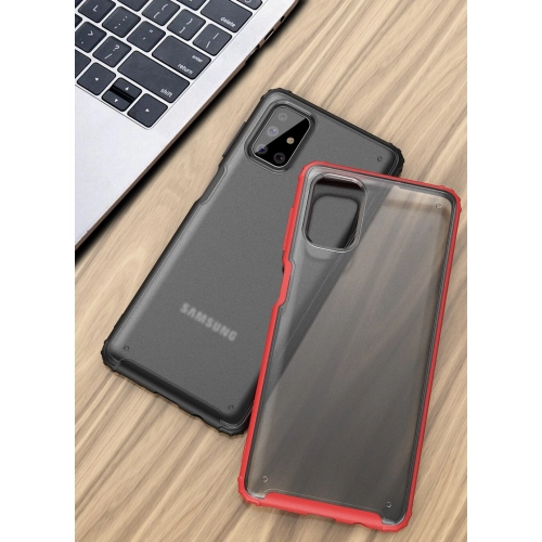 Samsung Galaxy M51 Kılıf Volks Serisi Kenarları Silikon Arkası Şeffaf Sert Kapak - Lacivert