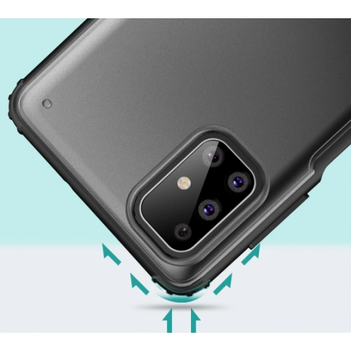 Samsung Galaxy M51 Kılıf Volks Serisi Kenarları Silikon Arkası Şeffaf Sert Kapak - Siyah