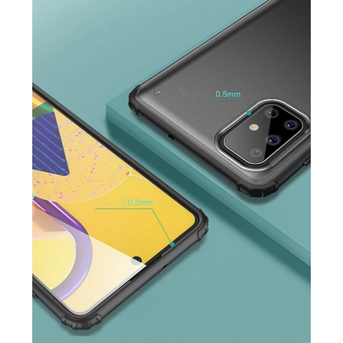 Samsung Galaxy M51 Kılıf Volks Serisi Kenarları Silikon Arkası Şeffaf Sert Kapak - Siyah