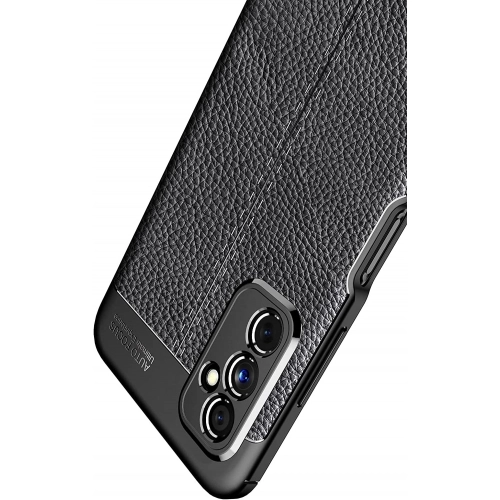 Samsung Galaxy M52 Kılıf Deri Görünümlü Lüks Parmak İzi Bırakmaz Niss Silikon Kapak - Siyah