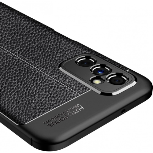 Samsung Galaxy M52 Kılıf Deri Görünümlü Lüks Parmak İzi Bırakmaz Niss Silikon Kapak - Siyah