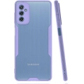 Samsung Galaxy M52 Kılıf Renkli Silikon Kamera Lens Korumalı Şeffaf Parfe Kapak - Lila