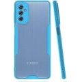 Samsung Galaxy M52 Kılıf Renkli Silikon Kamera Lens Korumalı Şeffaf Parfe Kapak - Mavi