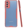 Samsung Galaxy M52 Kılıf Renkli Silikon Kamera Lens Korumalı Şeffaf Parfe Kapak - Pembe
