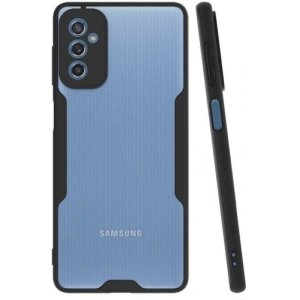 Samsung Galaxy M52 Kılıf Renkli Silikon Kamera Lens Korumalı Şeffaf Parfe Kapak - Siyah