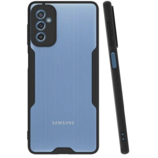 Samsung Galaxy M52 Kılıf Renkli Silikon Kamera Lens Korumalı Şeffaf Parfe Kapak - Siyah