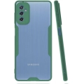 Samsung Galaxy M52 Kılıf Renkli Silikon Kamera Lens Korumalı Şeffaf Parfe Kapak - Yeşil
