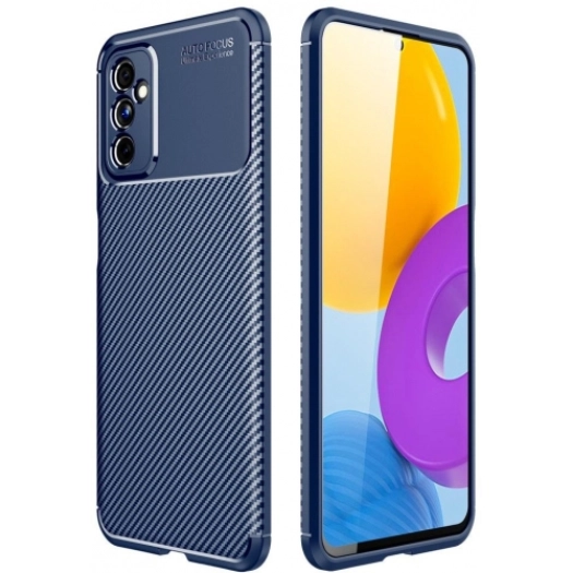 Samsung Galaxy M52 Kılıf Silikon Parmak İzi Bırakmayan Karbon Soft Negro Kapak - Lacivert