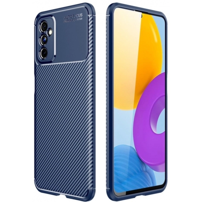 Samsung Galaxy M52 Kılıf Silikon Parmak İzi Bırakmayan Karbon Soft Negro Kapak - Lacivert
