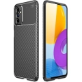 Samsung Galaxy M52 Kılıf Silikon Parmak İzi Bırakmayan Karbon Soft Negro Kapak - Siyah