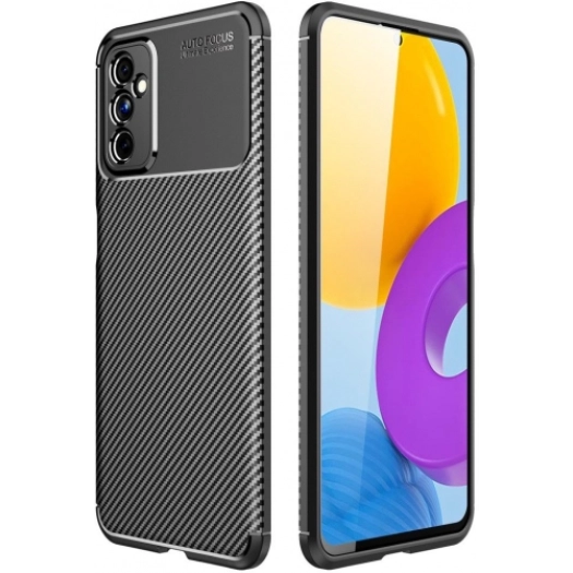 Samsung Galaxy M52 Kılıf Silikon Parmak İzi Bırakmayan Karbon Soft Negro Kapak - Siyah
