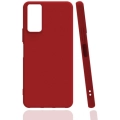 Samsung Galaxy M52 Kılıf Silikon Mat Esnek Kamera Korumalı Biye Kapak - Kırmızı