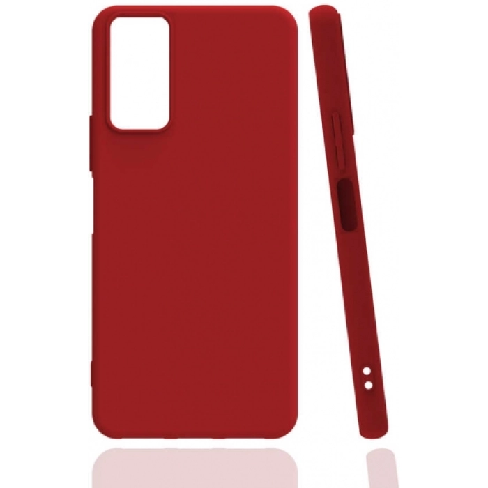Samsung Galaxy M52 Kılıf Silikon Mat Esnek Kamera Korumalı Biye Kapak - Kırmızı