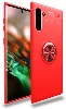Samsung Galaxy Note 10 Kılıf Auto Focus Serisi Soft Premium Standlı Yüzüklü Kapak - Kırmızı