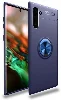 Samsung Galaxy Note 10 Kılıf Auto Focus Serisi Soft Premium Standlı Yüzüklü Kapak - Mavi
