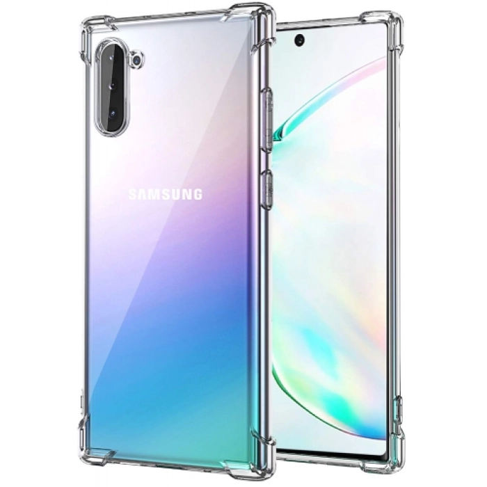 Samsung Galaxy Note 10 Kılıf Silikon Köşe Korumalı Airbag Darbe Emici Kapak - Şeffaf