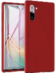 Samsung Galaxy Note 10 Kılıf İnce Mat Esnek Silikon - Kırmızı