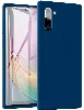 Samsung Galaxy Note 10 Kılıf İnce Mat Esnek Silikon - Lacivert