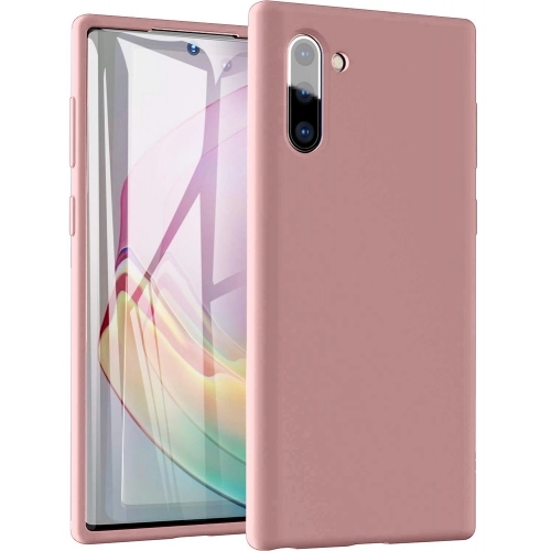 Samsung Galaxy Note 10 Kılıf İnce Soft Mat Renkli Esnek Silikon Kapak - Rose Gold